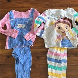 Set of 2 Miss Rachel Toddler Pajamas Hi Friends! Dream Big Overalls